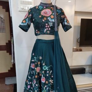 Emerald green Chaniya choli